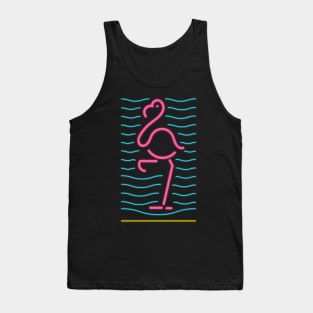 80's Gift 80s Retro Neon Sign Pink Flamingo Tank Top